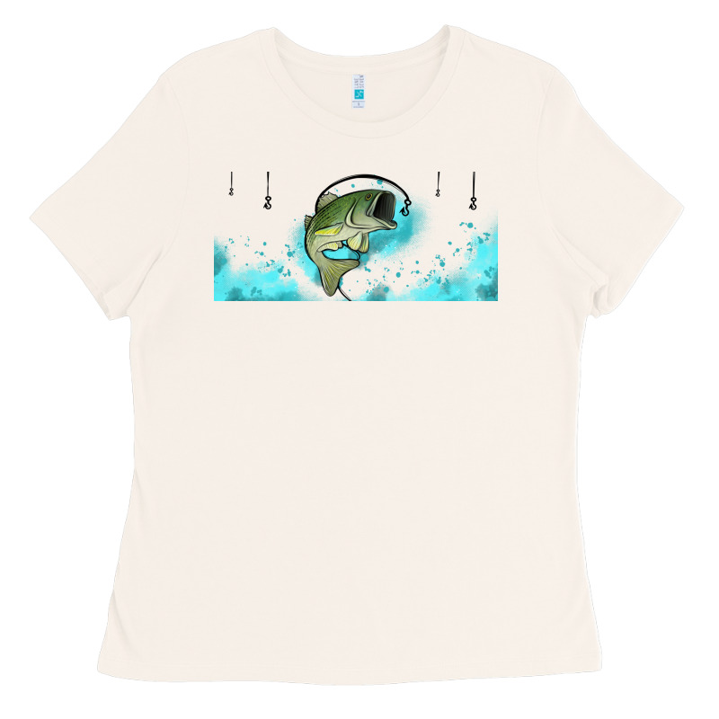 Jumping Bass Fishing 16oz Libbey Cup Ladies Tee by HRA Design Shop | Teevron
