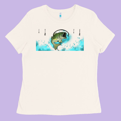 Jumping Bass Fishing 16oz Libbey Cup Ladies Tee Designed By Hra Design Shop