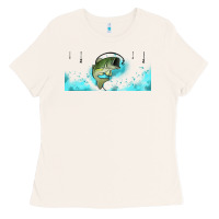 Bone jumping bass fishing 16oz libbey cup Ladies Tee - HRA Design Shop