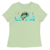 Matcha jumping bass fishing 16oz libbey cup Ladies Tee - HRA Design Shop