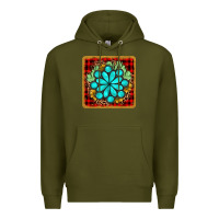 Army Green gemstone cactus christmas coaster Premium Hoodie - JahusDesignShop