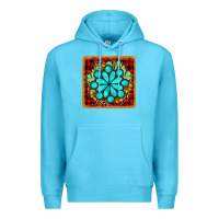 Ocean Blue gemstone cactus christmas coaster Premium Hoodie - JahusDesignShop