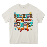 Cream sunrise sunburn sunset repeat Heavy Core Tee - AdoDesignShop