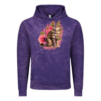 Cloud Purple floral cat Vintage Hoodie - Jasminsmagicworld