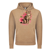 Vintage Coffee floral cat Vintage Hoodie - Jasminsmagicworld