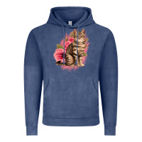 Vintage Denim floral cat Vintage Hoodie - Jasminsmagicworld