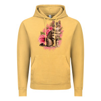 Vintage Mustard floral cat Vintage Hoodie - Jasminsmagicworld