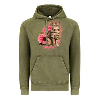 Vintage Olive floral cat Vintage Hoodie - Jasminsmagicworld