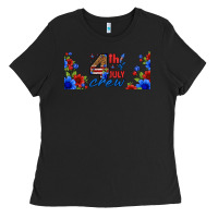 Black floral 4th of july crew 16oz libbey cup Ladies Tee - HRA Design Shop