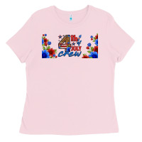 Bubblegum Pink floral 4th of july crew 16oz libbey cup Ladies Tee - HRA Design Shop