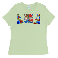 Floral 4th Of July Crew 16oz Libbey Cup Ladies Tee | Teevron