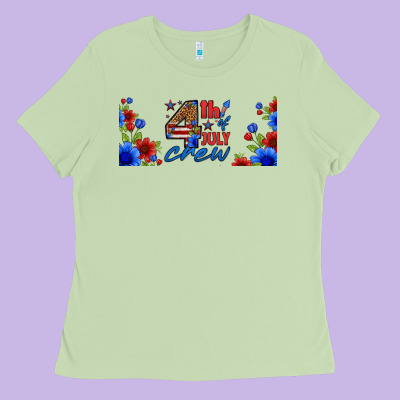 Floral 4th Of July Crew 16oz Libbey Cup Ladies Tee Designed By Hra Design Shop