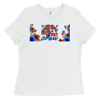 White floral 4th of july crew 16oz libbey cup Ladies Tee - HRA Design Shop