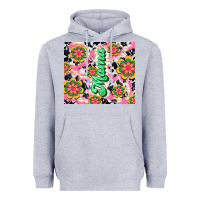 Heather Grey mama with hippie daisies Heavyweight Hoodie - TumblerDesignByShophia