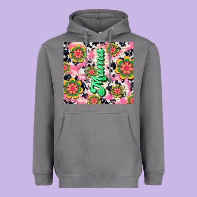 Mama With Hippie Daisies Heavyweight Hoodie Designed By Tumblerdesignbyshophia