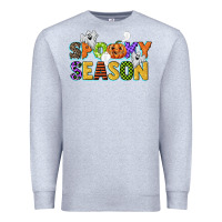 Heather Grey spooky season Premium Sweatshirt - CowGirlArtShop