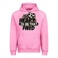 Fuchsia Pink my heart is on that field soccer Urban Hoodie - FaDigitalArtStudio