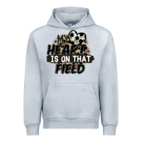 Heather Grey my heart is on that field soccer Urban Hoodie - FaDigitalArtStudio