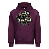 Mauve Wine my heart is on that field soccer Urban Hoodie - FaDigitalArtStudio