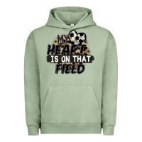 Pigment Oil Green my heart is on that field soccer Urban Hoodie - FaDigitalArtStudio