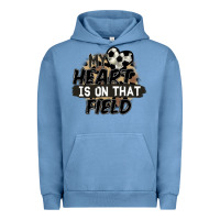 Pigment Pebble Blue my heart is on that field soccer Urban Hoodie - FaDigitalArtStudio
