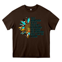 Chocolate Brown sunflower they whispered to her Heavy Core Tee - AdoDesignShop