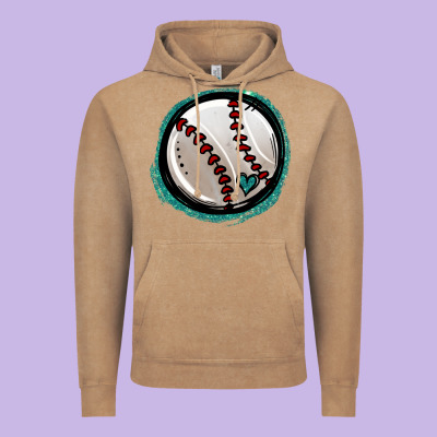 Glitter Baseball Vintage Hoodie Designed By Jasminsmagicworld