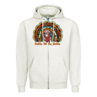 Oatmeal Heather gobble till you wobble thanksgiving rainbow Zipper Hoodie - RanaPortraitStore