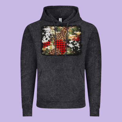 Army Cowhide Leopard Christmas Vintage Hoodie Designed By Jasminsmagicworld