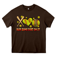 Chocolate Brown rub some dirt on it softball Heavy Core Tee - JahusDesignShop