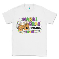 White mardi gras drinking team Classic Tee - MaliasSmallBusiness