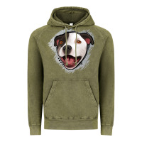Vintage Olive pittbull gray glitter Vintage Hoodie - Jasminsmagicworld
