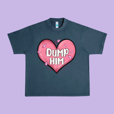 Dump Him Valentines Day Urban Heavy Tee Designed By Maliassmallbusiness