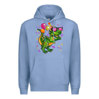 Colony Blue birthday t rex pink Premium Hoodie - CowGirlArtShop