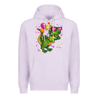 Lilac birthday t rex pink Premium Hoodie - CowGirlArtShop