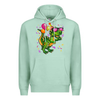 Seafoam birthday t rex pink Premium Hoodie - CowGirlArtShop