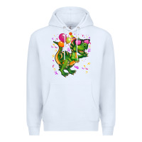 White birthday t rex pink Premium Hoodie - CowGirlArtShop