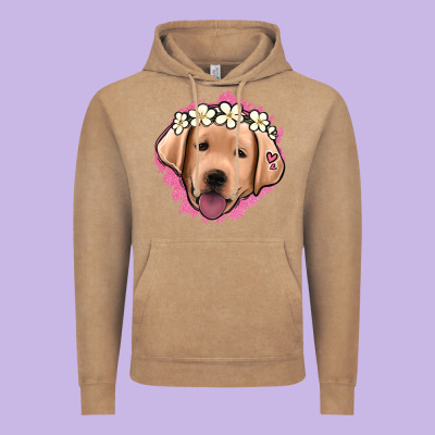 Jack Russel Floral Kopyası Vintage Hoodie Designed By Jasminsmagicworld