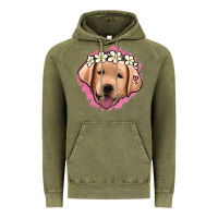 Vintage Olive jack russel floral kopyası Vintage Hoodie - Jasminsmagicworld