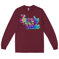 Burgundy spooky vibes Long Sleeve Tee - JahusDesignShop