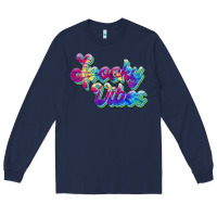 Navy spooky vibes Long Sleeve Tee - JahusDesignShop
