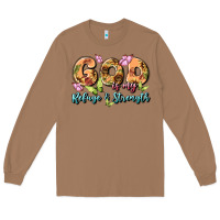 Toasted Coconut god is my refuge and strength Long Sleeve Tee - MaliasSmallBusiness
