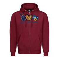 Burgundy Peace Love Texas Zipper Hoodie - Bettercallsaul