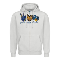 Dove Grey Peace Love Texas Zipper Hoodie - Bettercallsaul