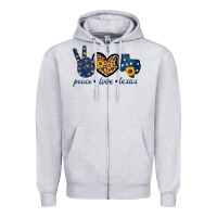Heather Grey Peace Love Texas Zipper Hoodie - Bettercallsaul