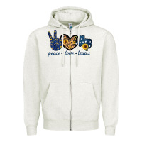 Oatmeal Heather Peace Love Texas Zipper Hoodie - Bettercallsaul