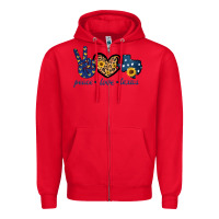 Red Peace Love Texas Zipper Hoodie - Bettercallsaul