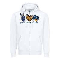 White Peace Love Texas Zipper Hoodie - Bettercallsaul