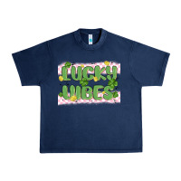 Navy lucky vibes Urban Heavy Tee - MaliasSmallBusiness