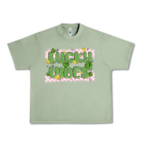 Oil Green lucky vibes Urban Heavy Tee - MaliasSmallBusiness
